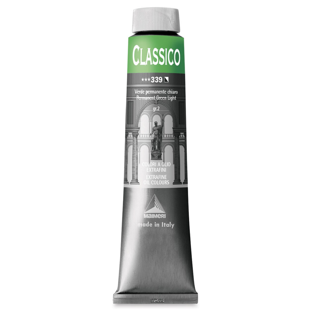 Maimeri Classico Oil Color - Permanent Green Light, 200 ml tube